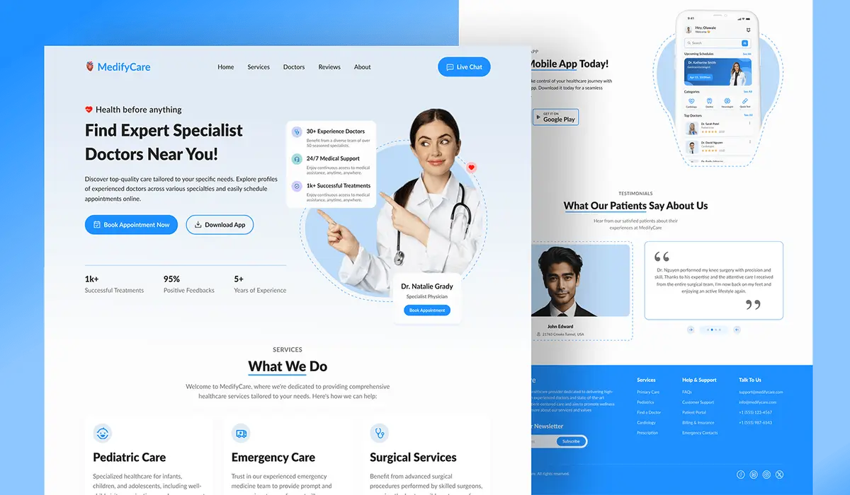 تصميم مواقع طبيه